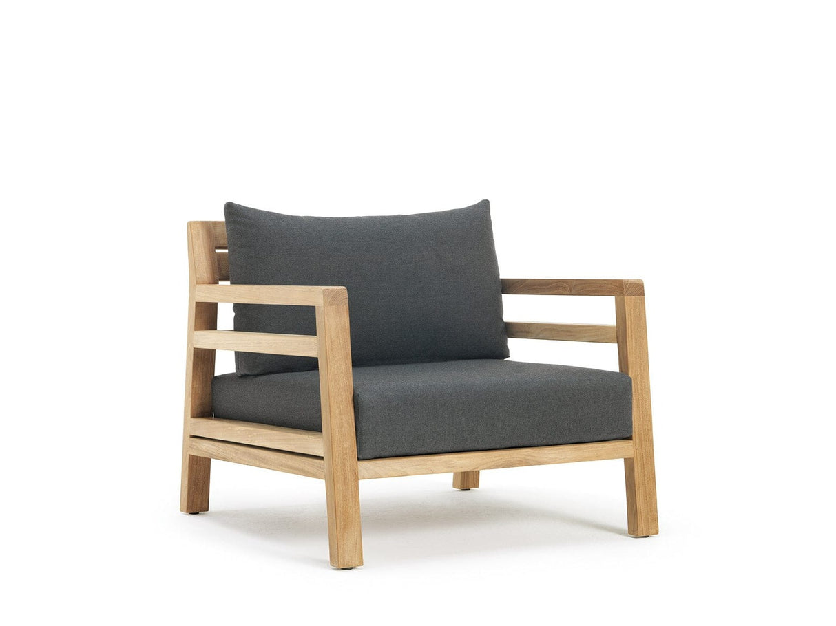 Ethimo Costes Fauteuil bas Lounge, coussins en sus Natural Teak