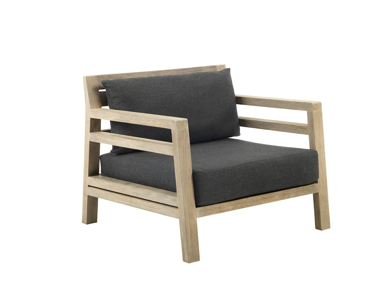 Ethimo Costes Fauteuil bas Lounge, coussins en sus Pickled Teak
