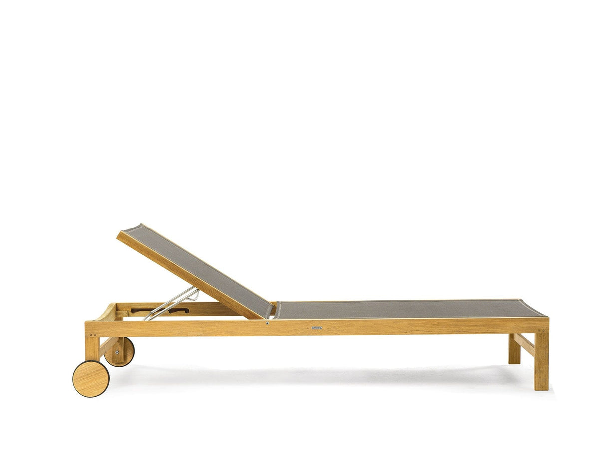 Ethimo Sand Chaise longue Teak + Dove Grey Ethitex