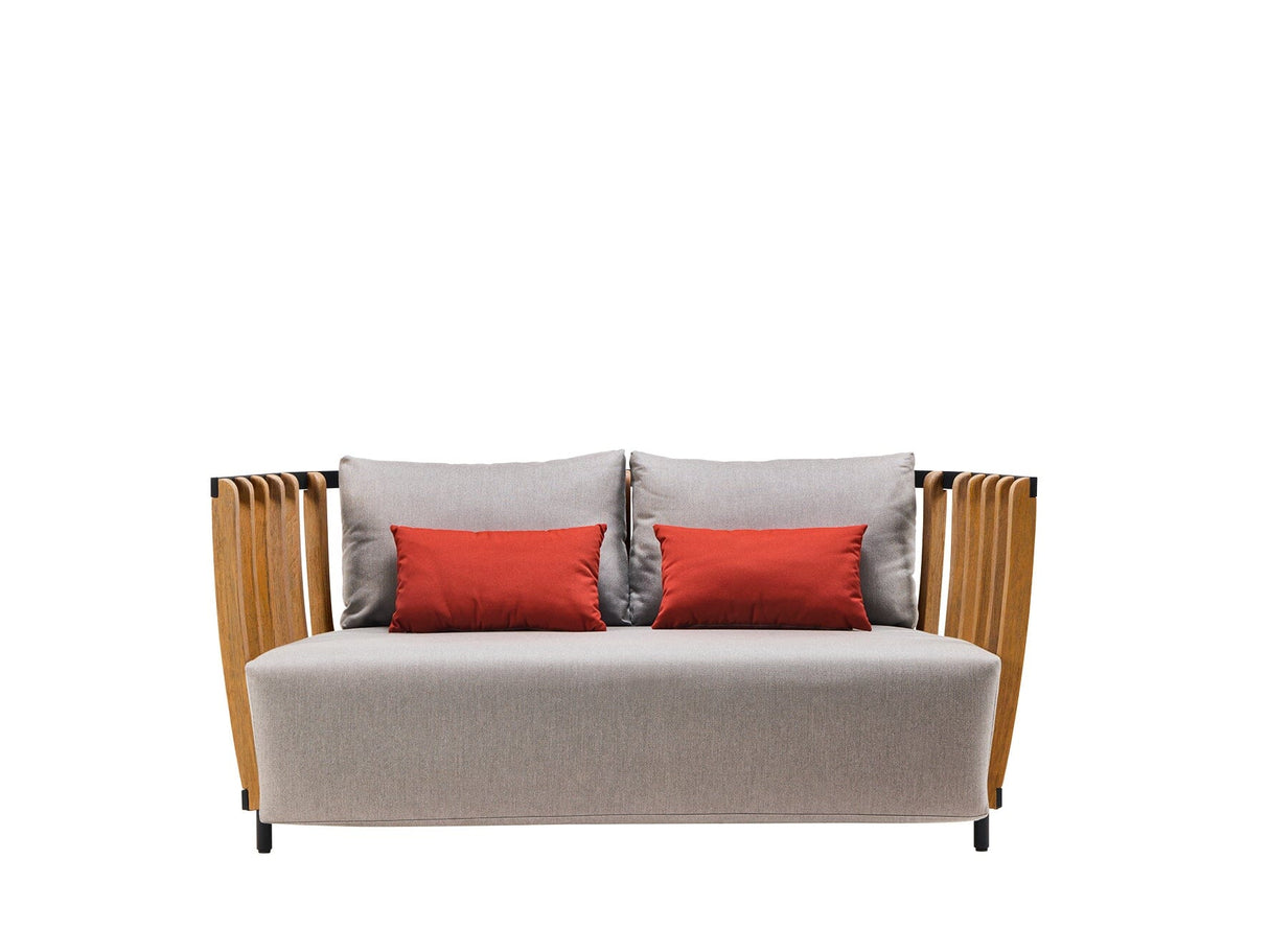 Ethimo Swing Canapé 2 places, coussins en sus Natural Teak Sepia Black