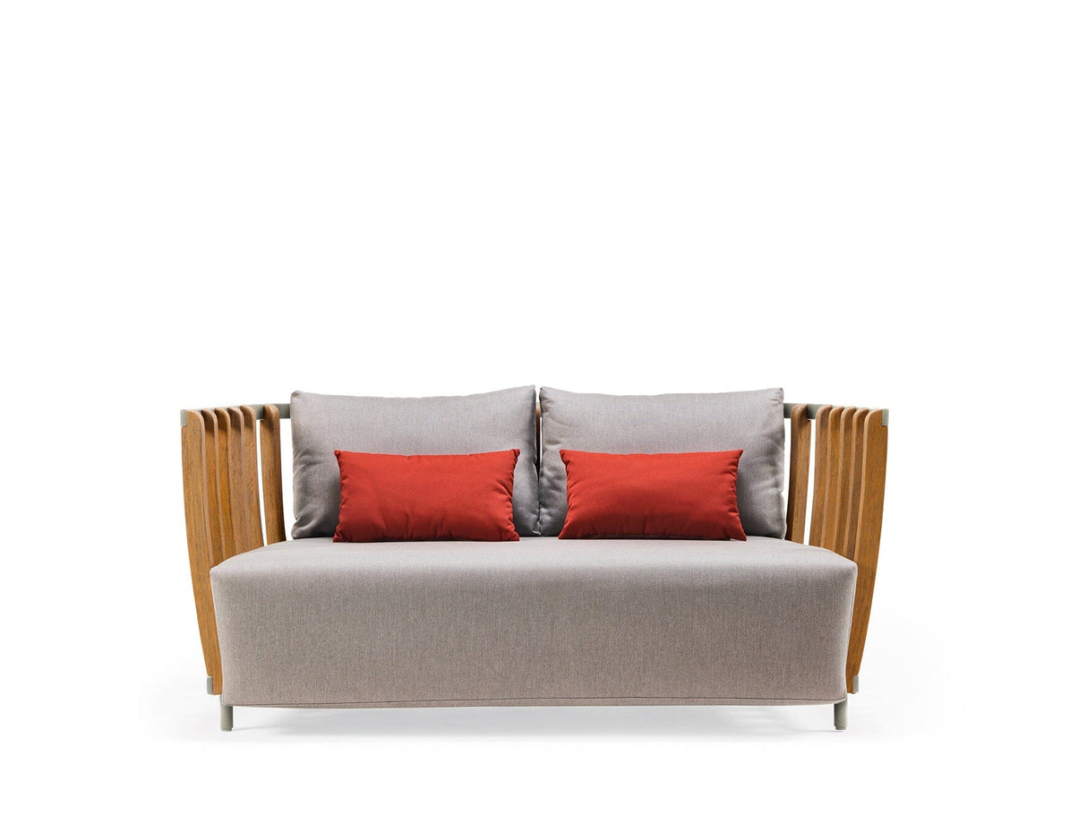Ethimo Swing Canapé 2 places, coussins en sus Natural Teak Warmwhite