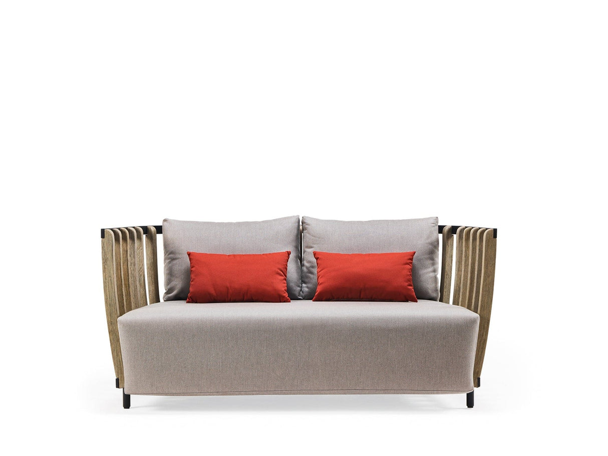 Ethimo Swing Canapé 2 places, coussins en sus Pickled Teak Sepia Black