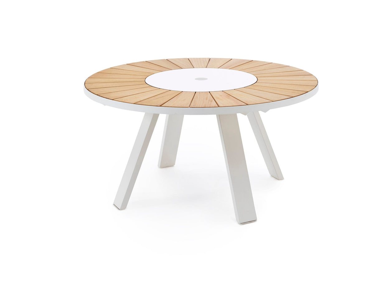 Extremis Pantagruel Table repas Ø146cm Iroko HPL White - White