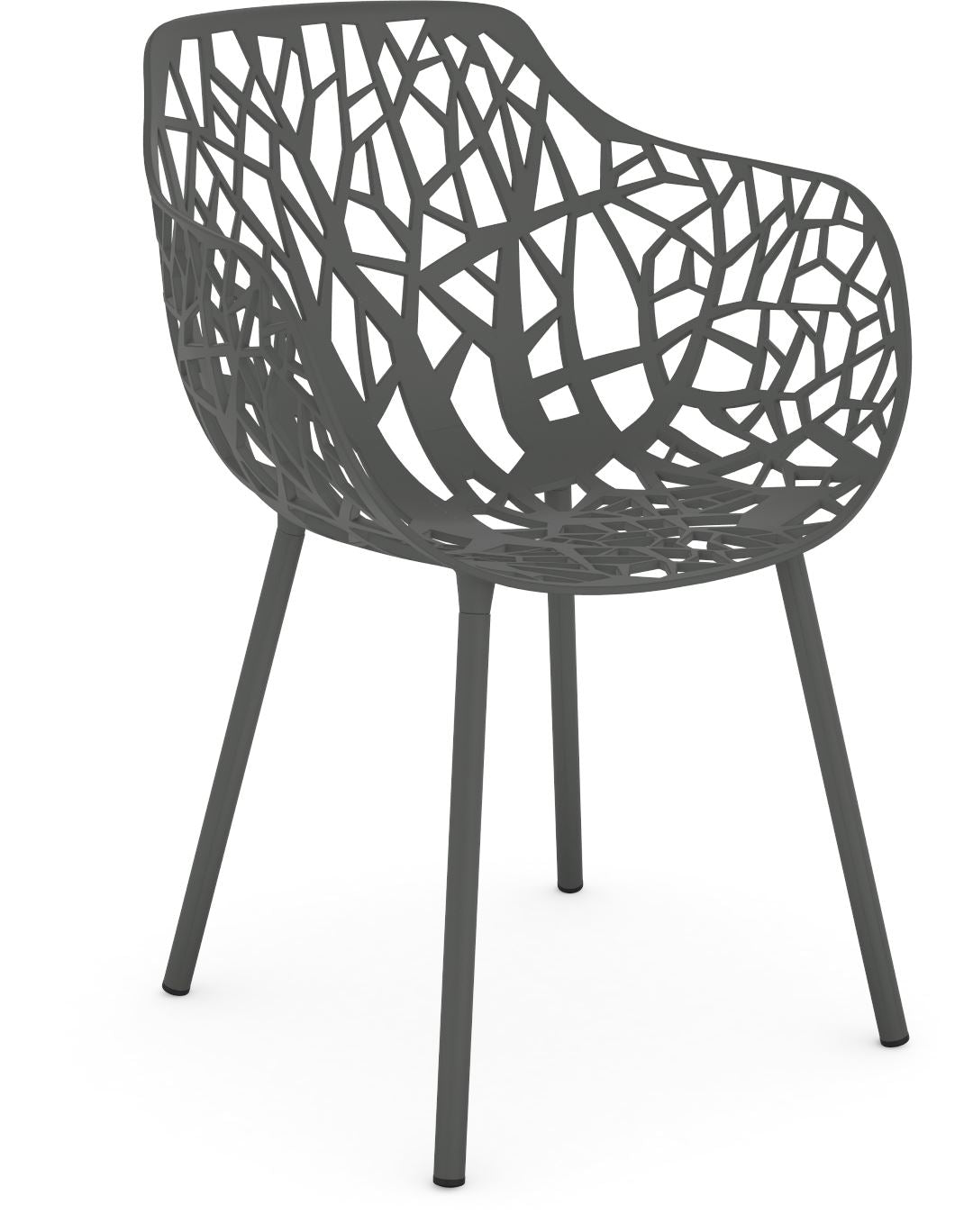 Fast Forest Fauteuil repas avec accoudoirs Metallic Grey 09