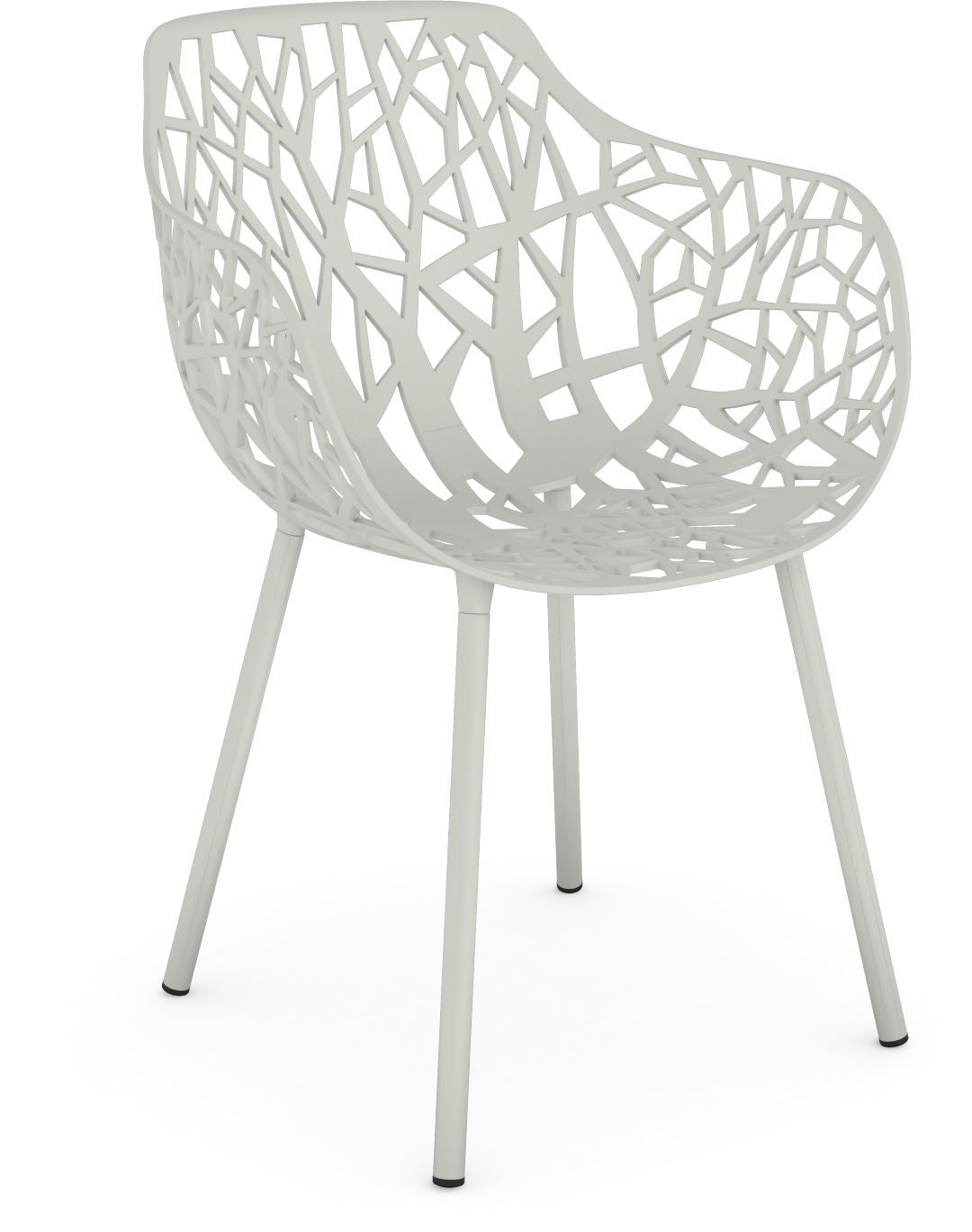 Fast Forest Fauteuil repas avec accoudoirs White 01