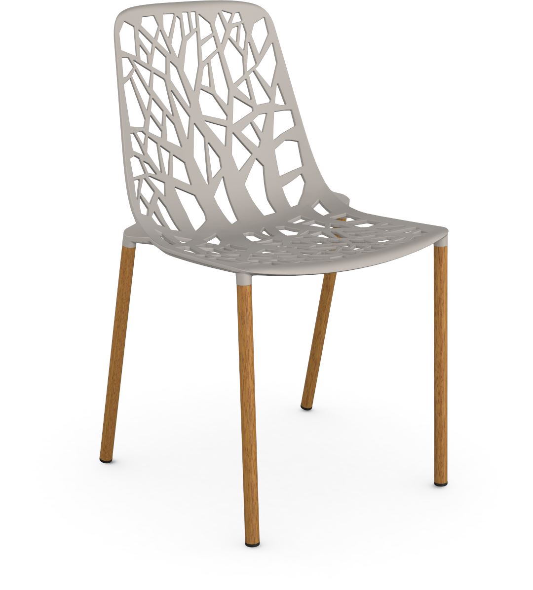 Fast Forest Iroko Chaise repas empilable Powder Grey 14