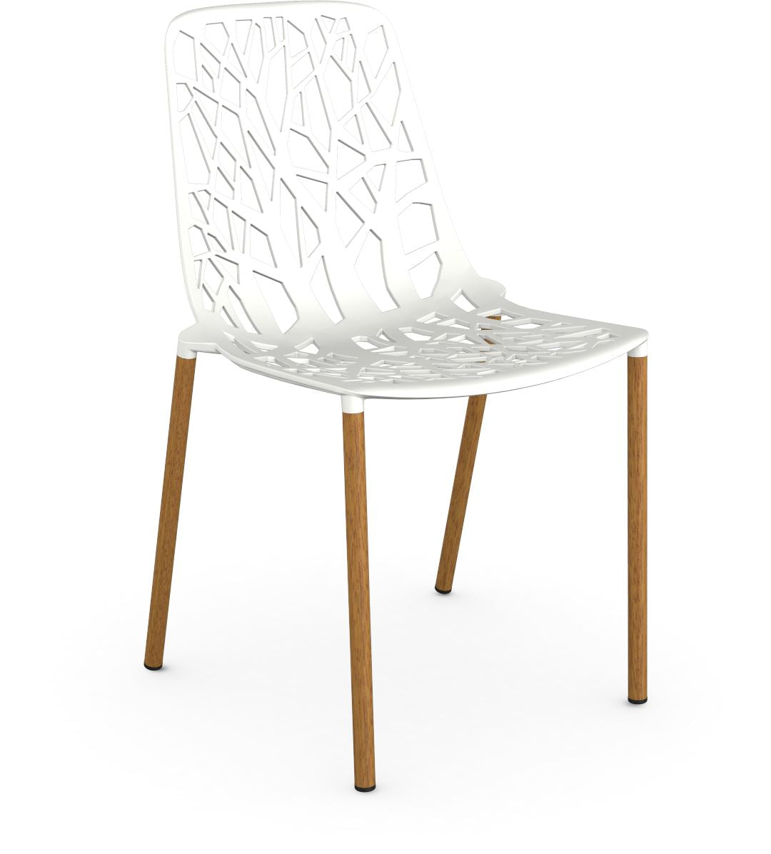 Fast Forest Iroko Chaise repas empilable White 01