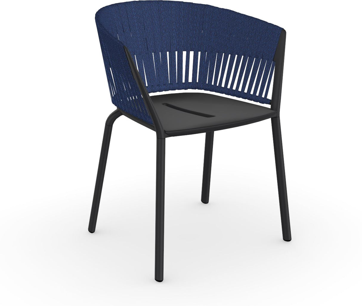 Fast Ria Fauteuil repas avec dossier Tressage cordes complet Black 02 Ocean C07