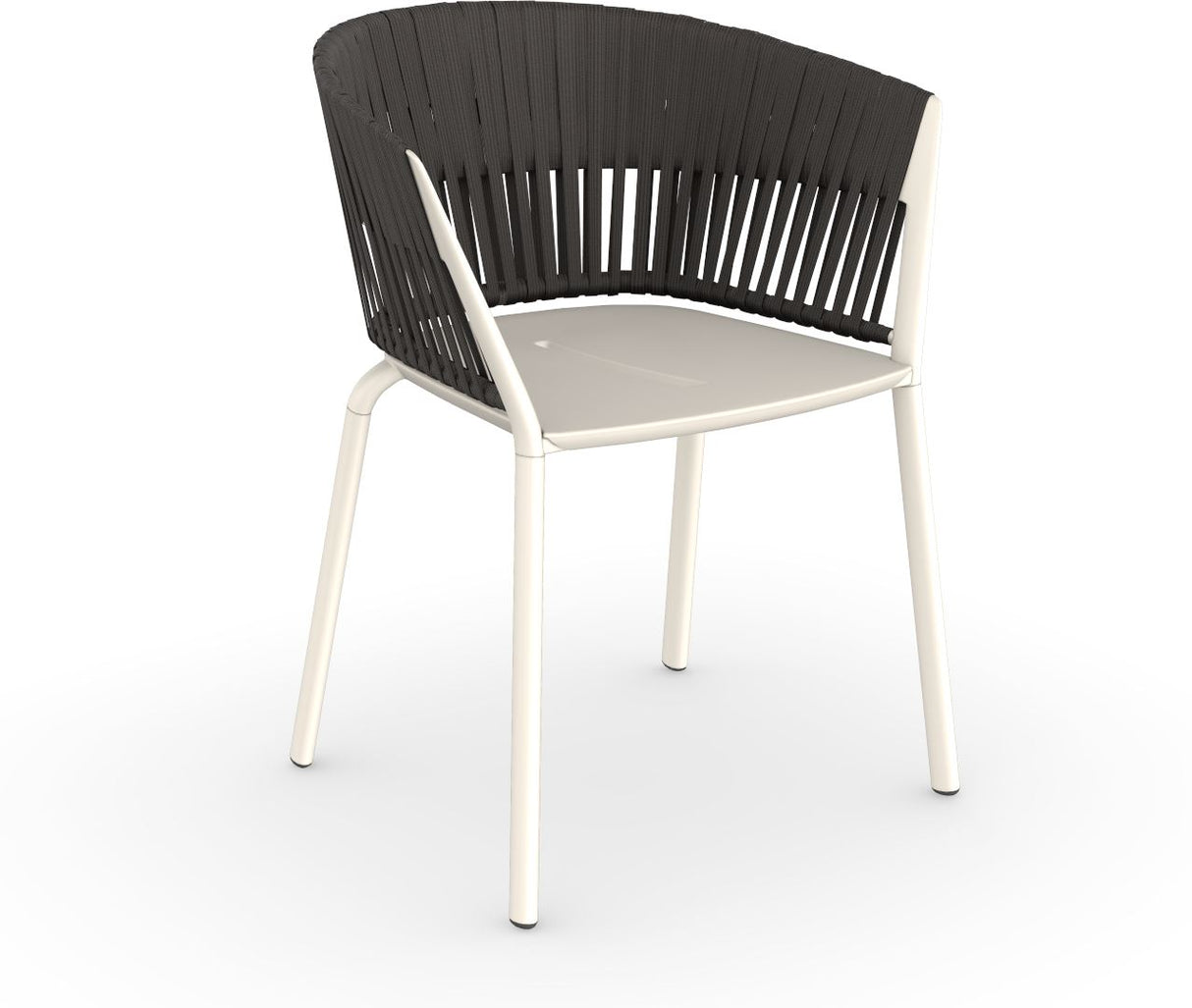 Fast Ria Fauteuil repas avec dossier Tressage cordes complet Creamy White 17 Black Sand C02