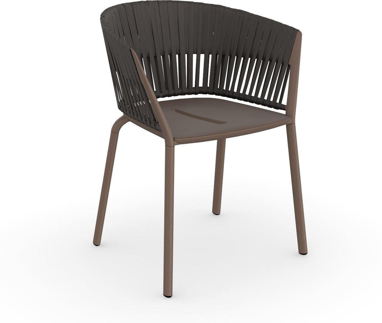 Fast Ria Fauteuil repas avec dossier Tressage cordes complet Maracuja 23 Black Sand C02