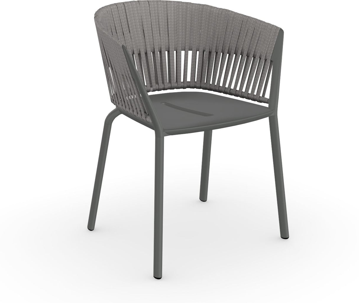 Fast Ria Fauteuil repas avec dossier Tressage cordes complet Metallic Grey 09 Rock C05
