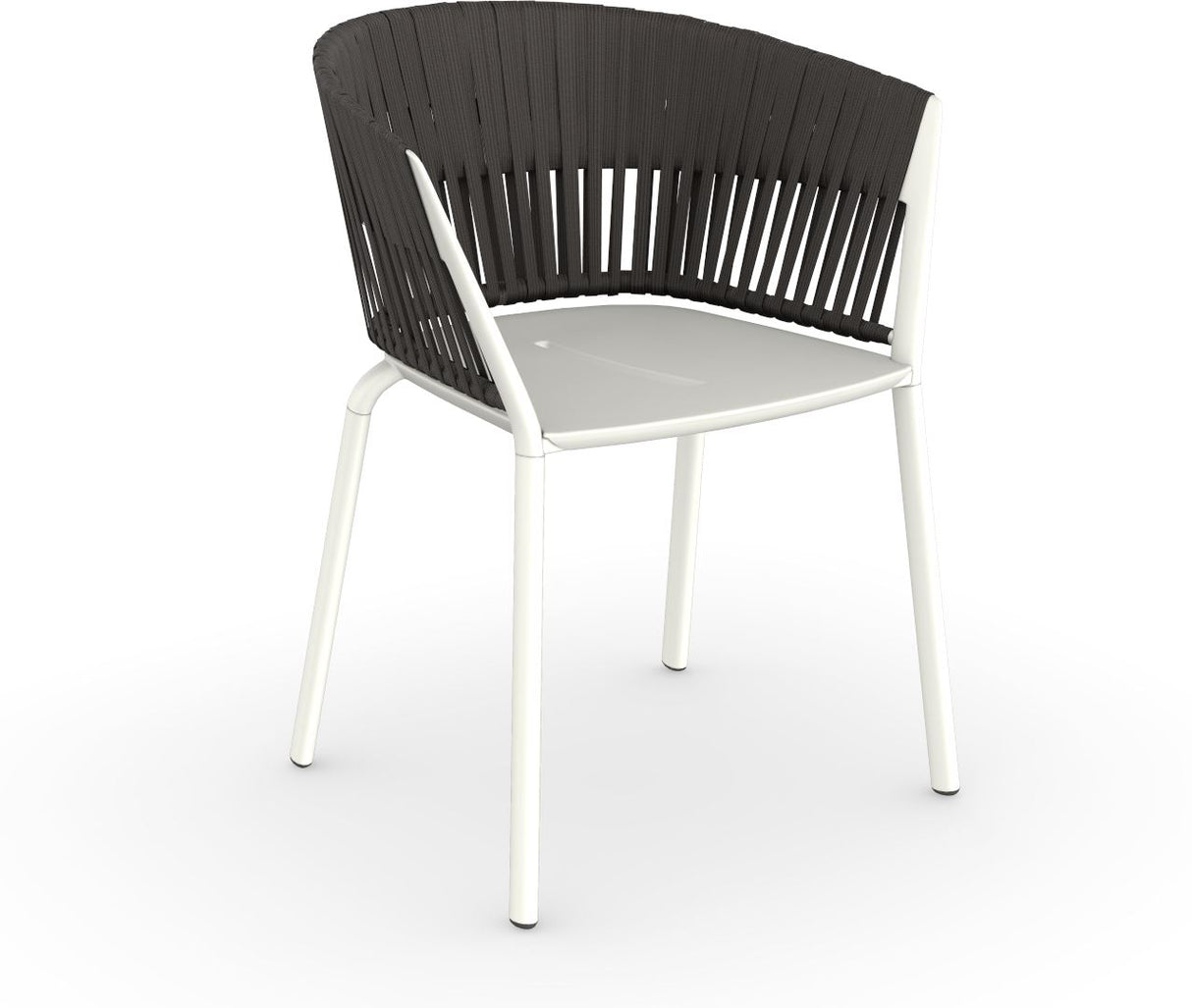 Fast Ria Fauteuil repas avec dossier Tressage cordes complet White 01 Black Sand C02