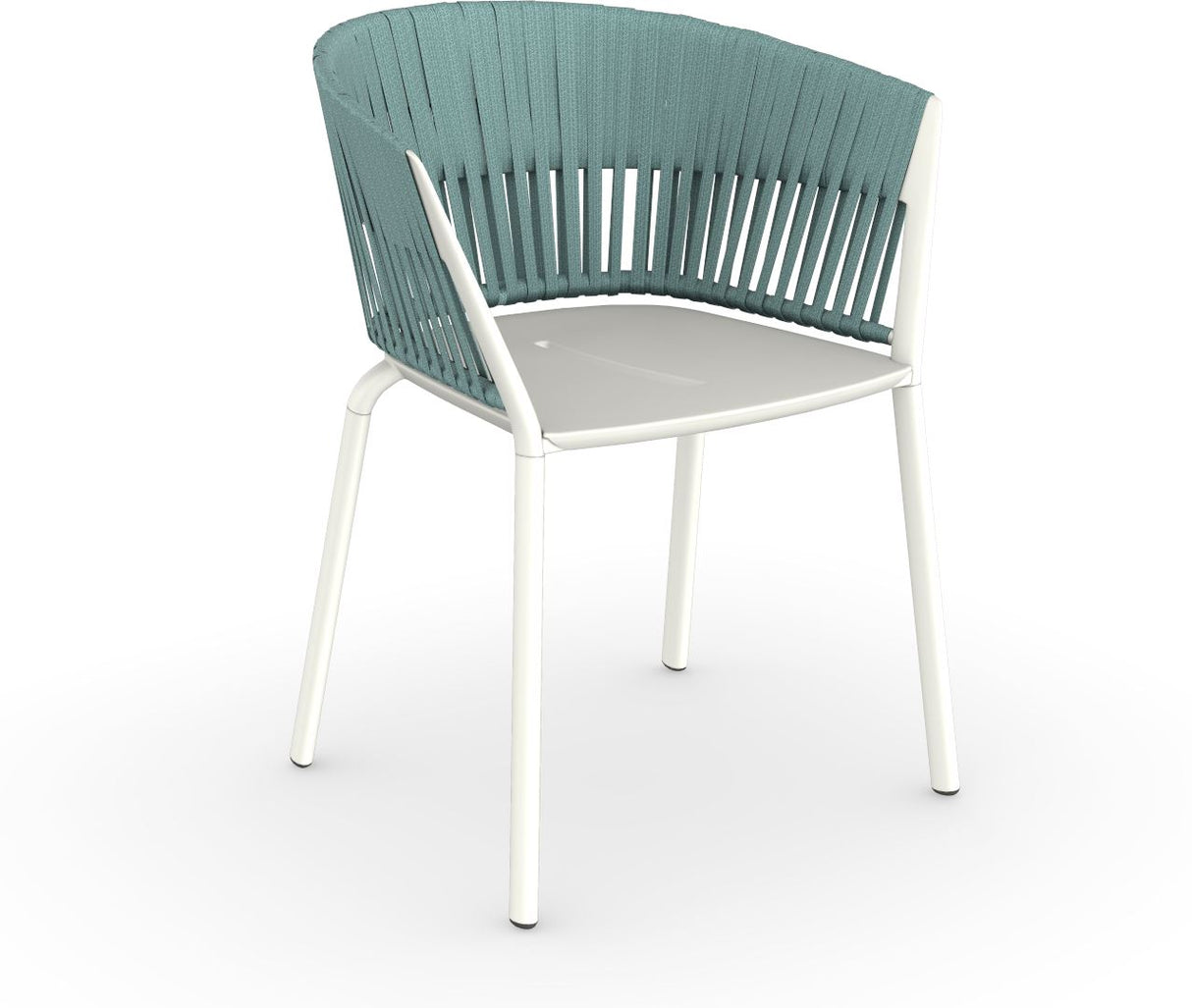 Fast Ria Fauteuil repas avec dossier Tressage cordes complet White 01 Mint C03