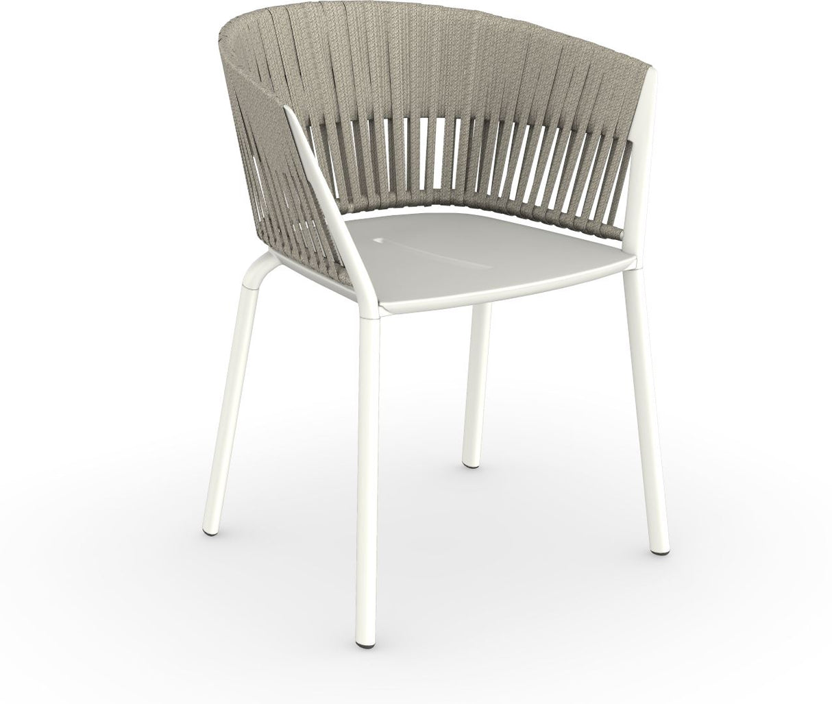Fast Ria Fauteuil repas avec dossier Tressage cordes complet White 01 Moon C04