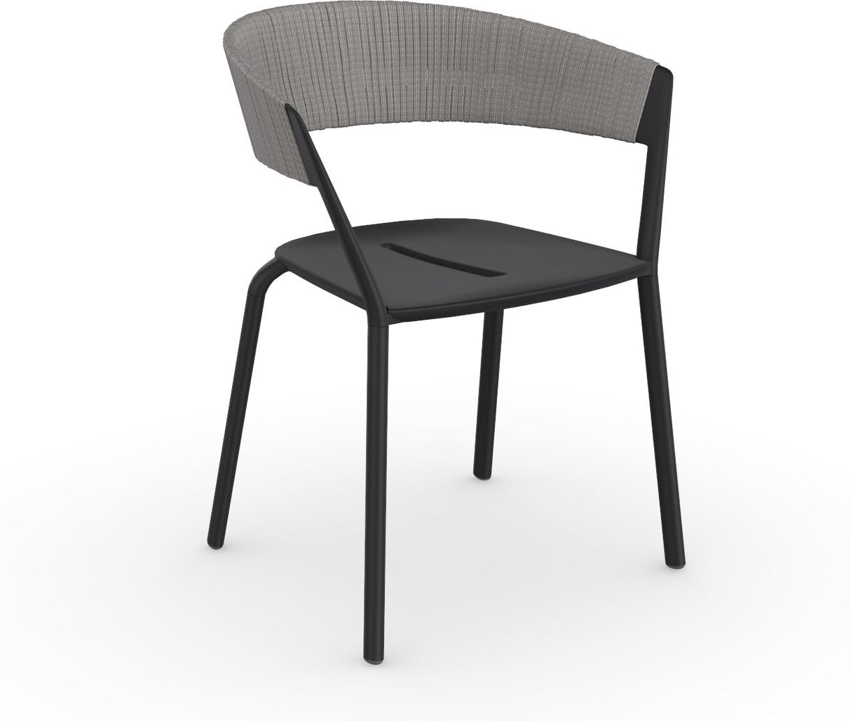 Fast Ria Fauteuil repas avec dossier Tressage cordes partiel Black 02 Rock C05