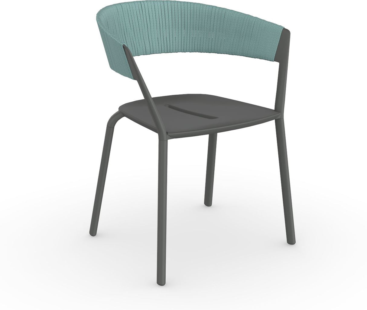 Fast Ria Fauteuil repas avec dossier Tressage cordes partiel Metallic Grey 09 Mint C03