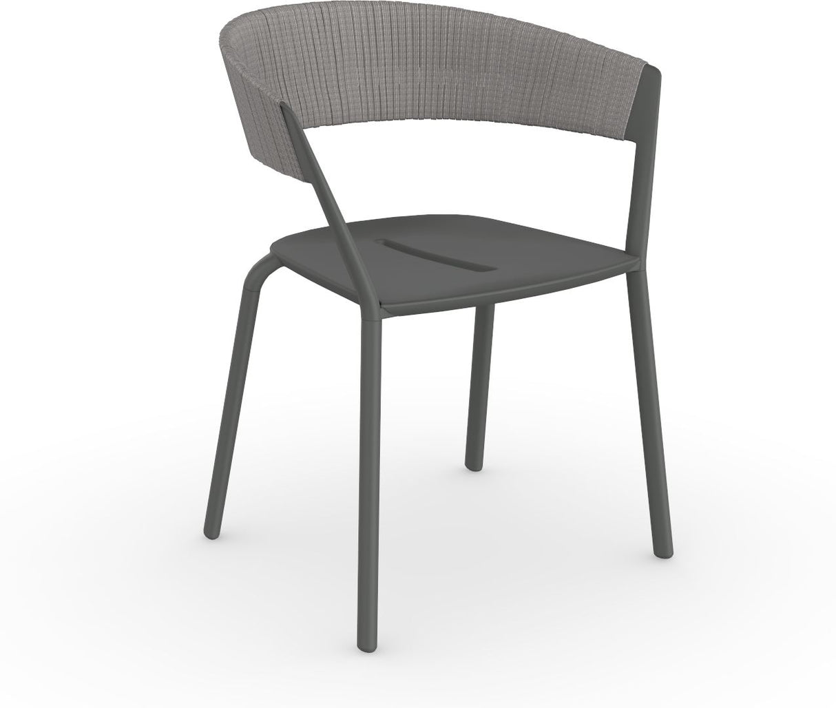 Fast Ria Fauteuil repas avec dossier Tressage cordes partiel Metallic Grey 09 Rock C05