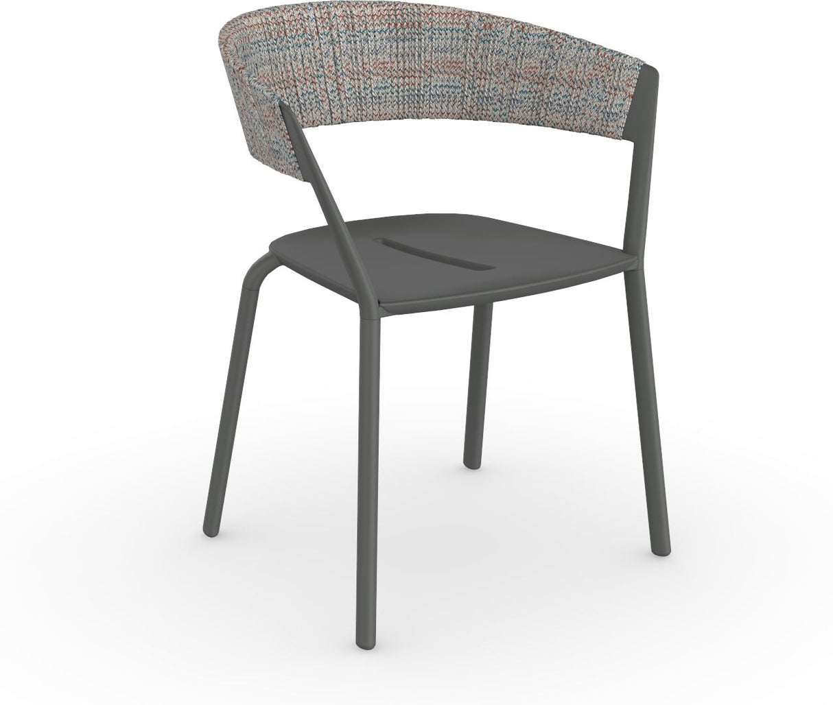 Fast Ria Fauteuil repas avec dossier Tressage cordes partiel Metallic Grey 09 Sunset C06