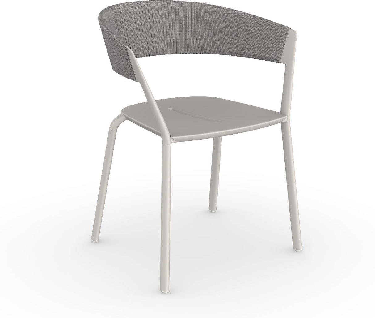 Fast Ria Fauteuil repas avec dossier Tressage cordes partiel Powder Grey 14 Rock C05