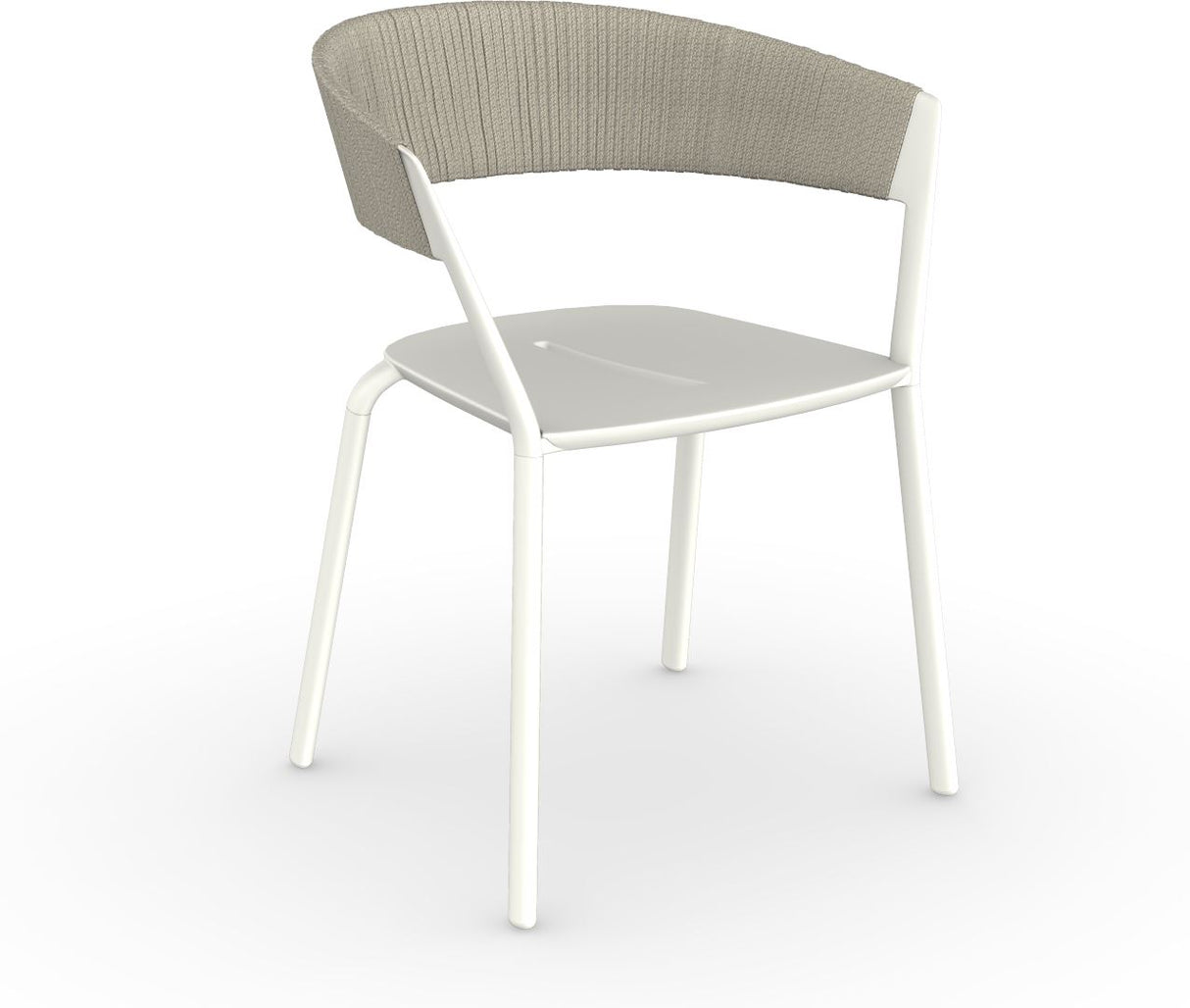 Fast Ria Fauteuil repas avec dossier Tressage cordes partiel White 01 Moon C04