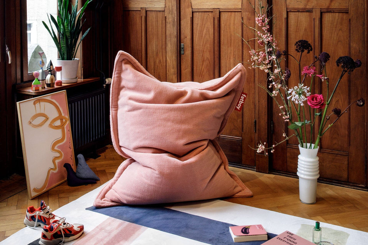 Fatboy Original Slim Teddy Pouf Sac Indoor Polyester polaire très doux