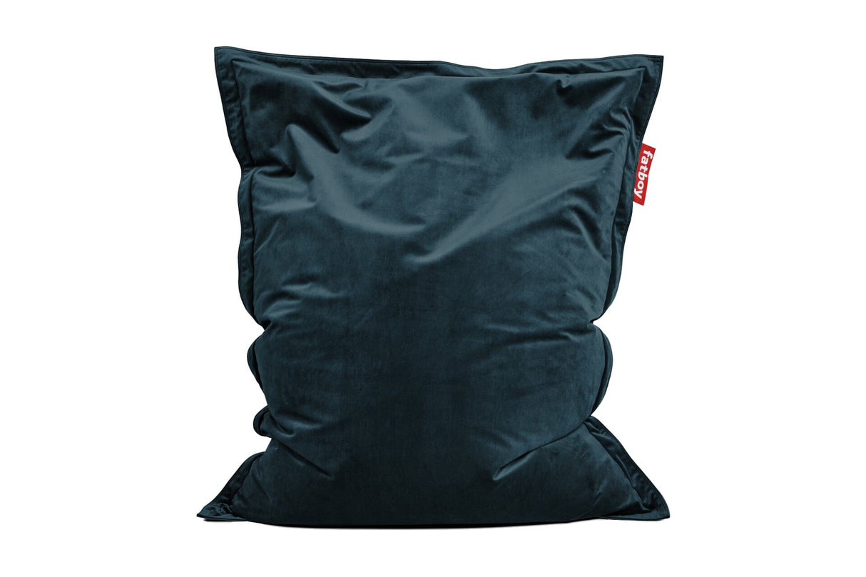 Fatboy Original Slim Velvet Pouf Sac Indoor Polyester effet velour Recycled Petrol