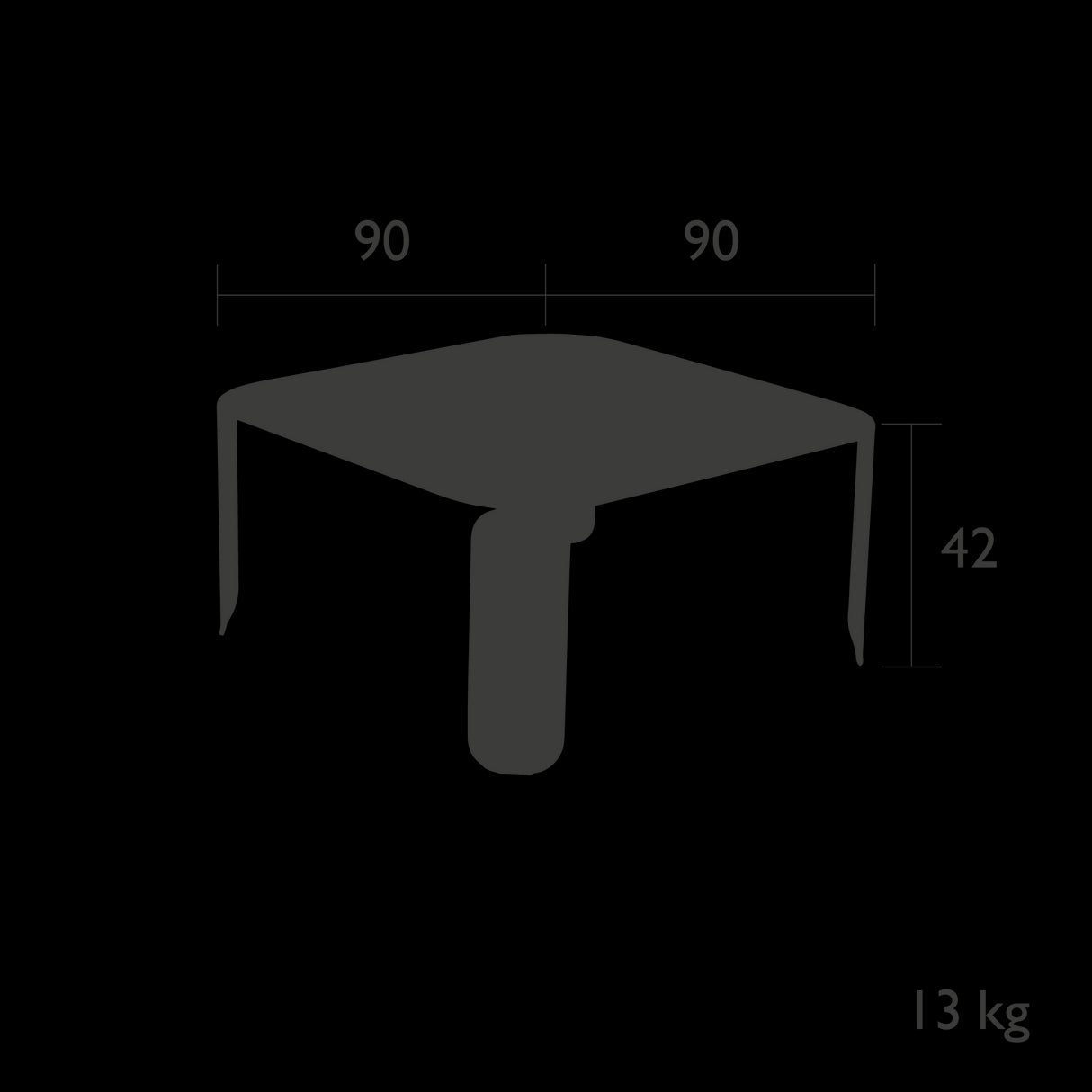 Fermob Bebop Table basse 90 x 90cm - h.42cm