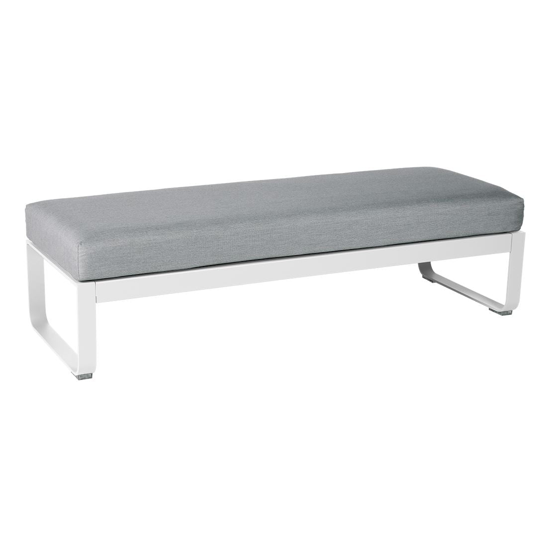 Fermob Bellevie Banquette 2 places Blanc coton 01 Gris flanelle 79