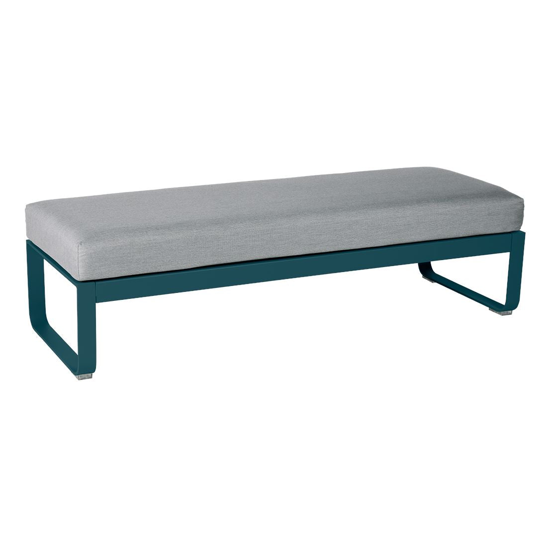 Fermob Bellevie Banquette 2 places Bleu acapulco 21 Gris flanelle 79