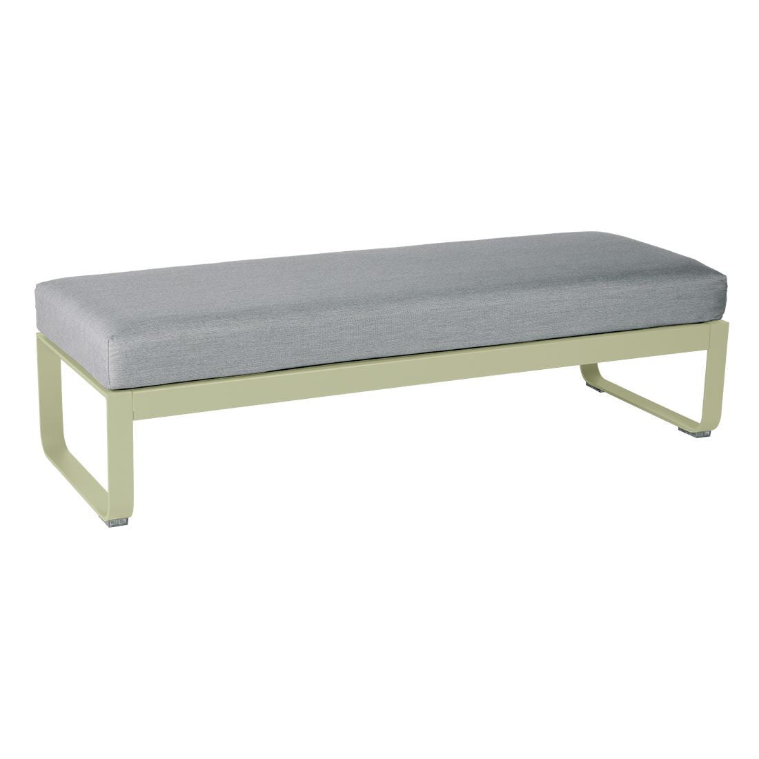 Fermob Bellevie Banquette 2 places Vert tilleul 65 Gris flanelle 79