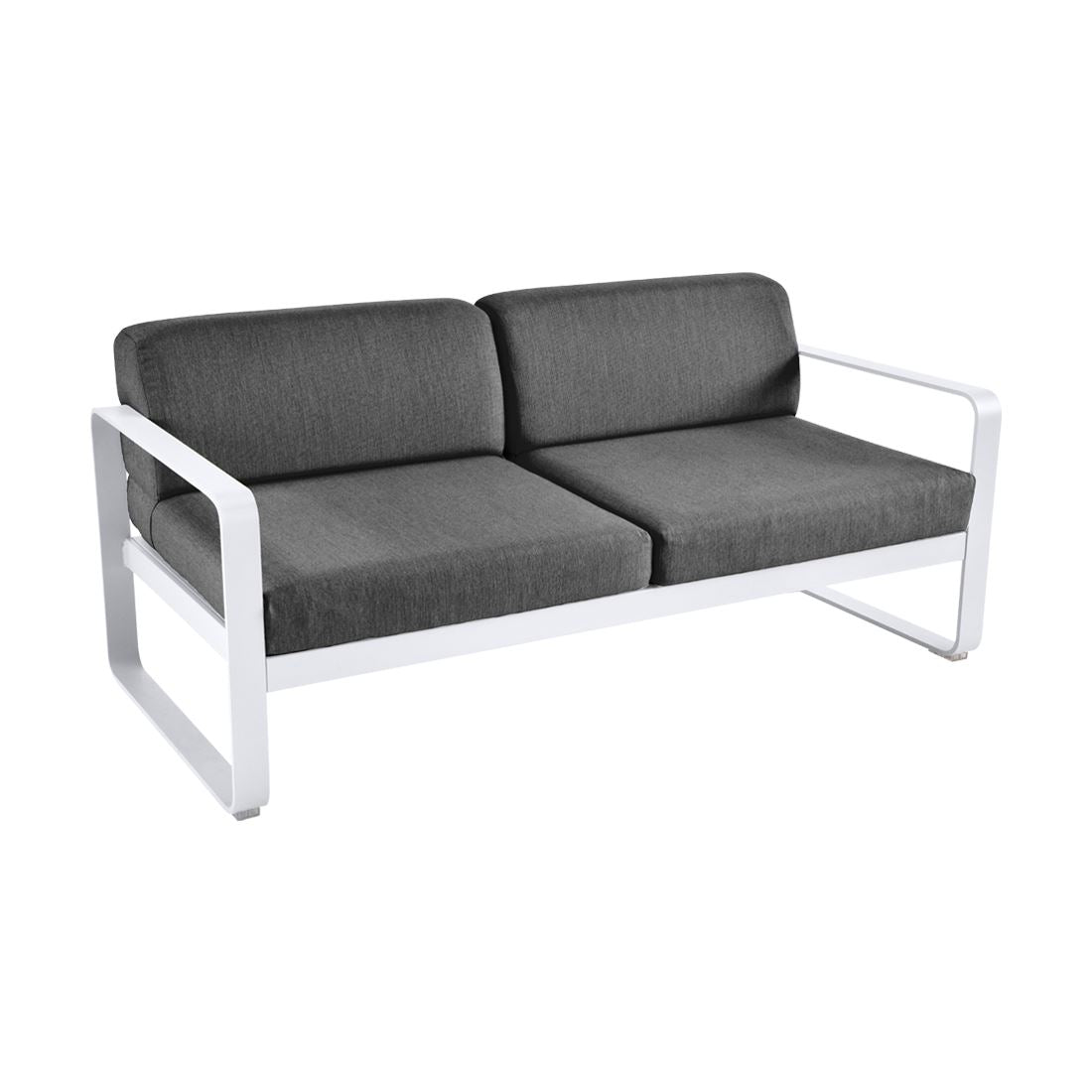 Fermob Bellevie Canapé 2 places Blanc coton 01 Gris graphite A3