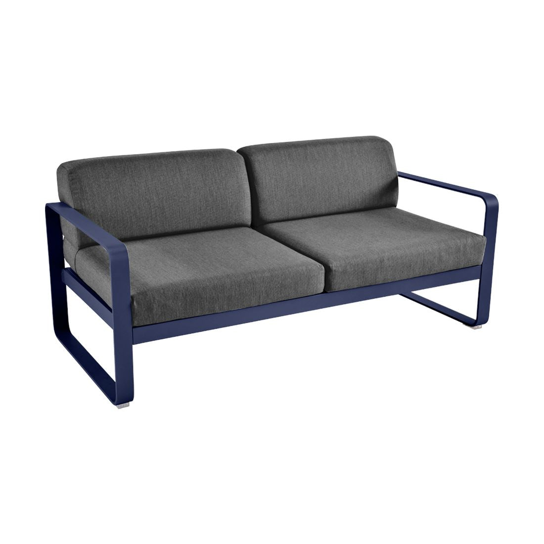 Fermob Bellevie Canapé 2 places Bleu abysse 92 Gris graphite A3