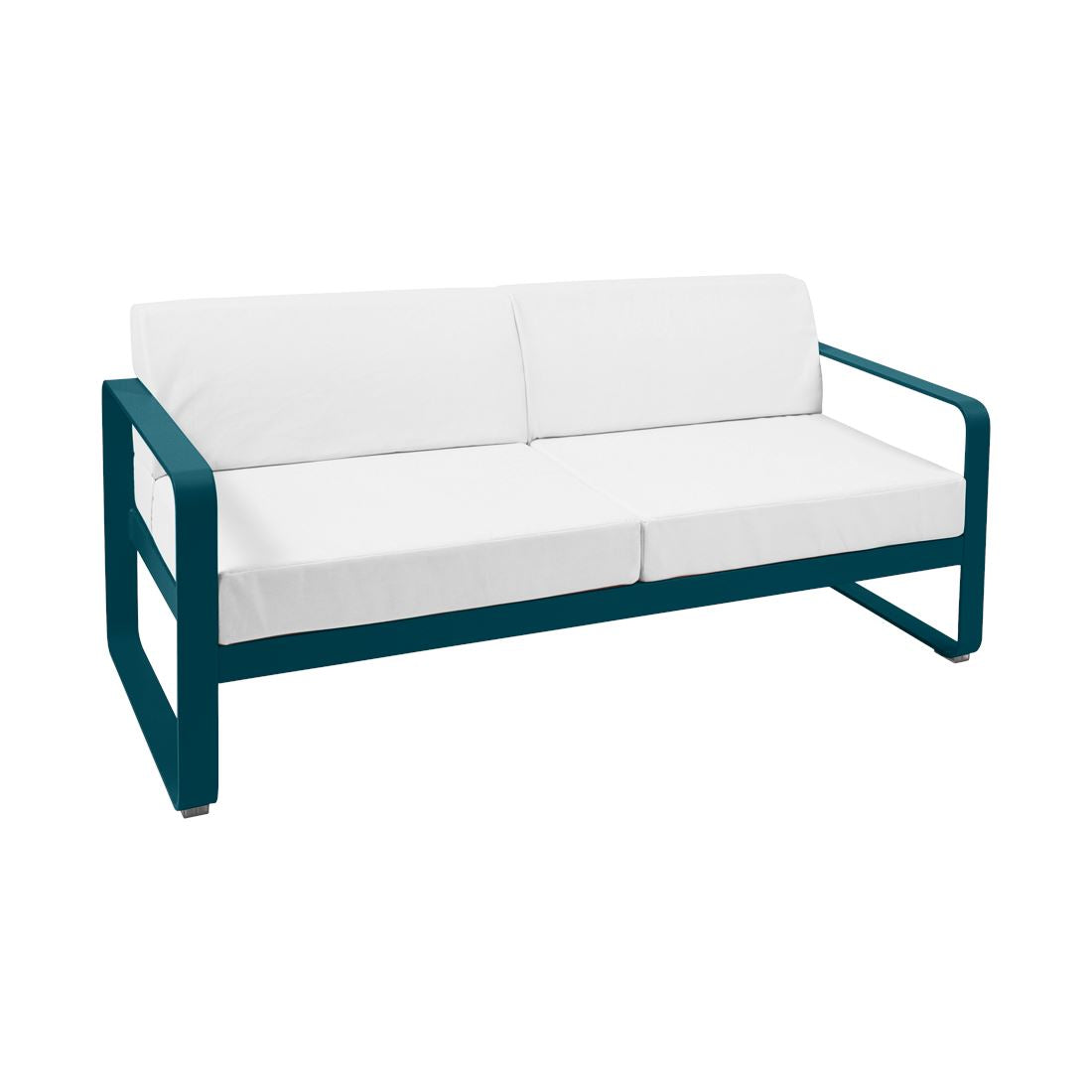 Fermob Bellevie Canapé 2 places Bleu acapulco 21 Blanc grisé 81
