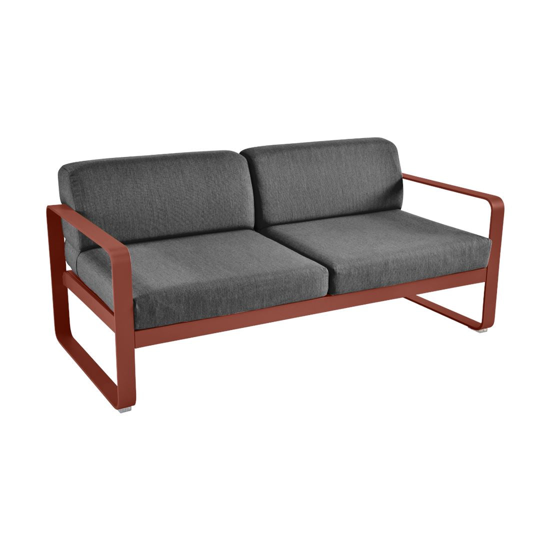 Fermob Bellevie Canapé 2 places Ocre rouge 20 Gris graphite A3