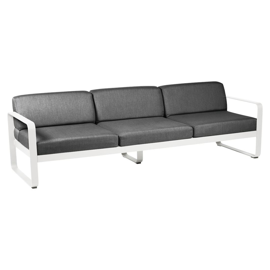 Fermob Bellevie Canapé 3 places Blanc coton 01 Gris graphite A3
