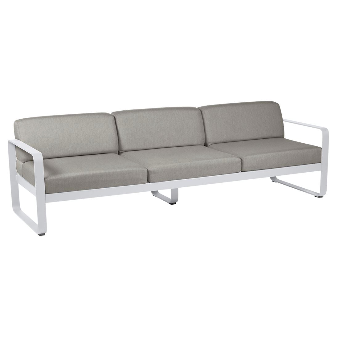 Fermob Bellevie Canapé 3 places Blanc coton 01 Taupe grisé B8