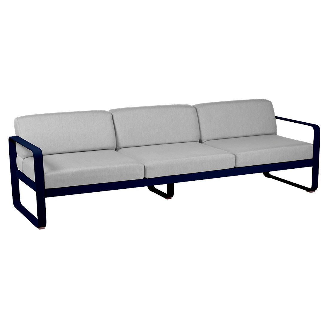 Fermob Bellevie Canapé 3 places Bleu abysse 92 Gris flanelle 79