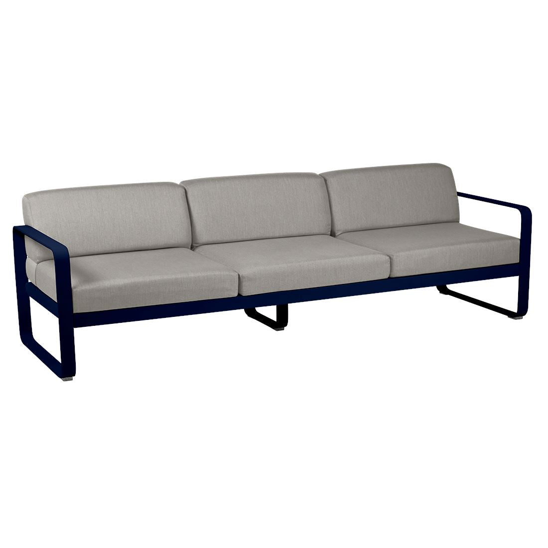 Fermob Bellevie Canapé 3 places Bleu abysse 92 Taupe grisé B8