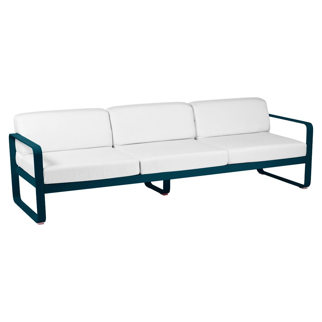 Fermob Bellevie Canapé 3 places Bleu acapulco 21 Blanc grisé 81