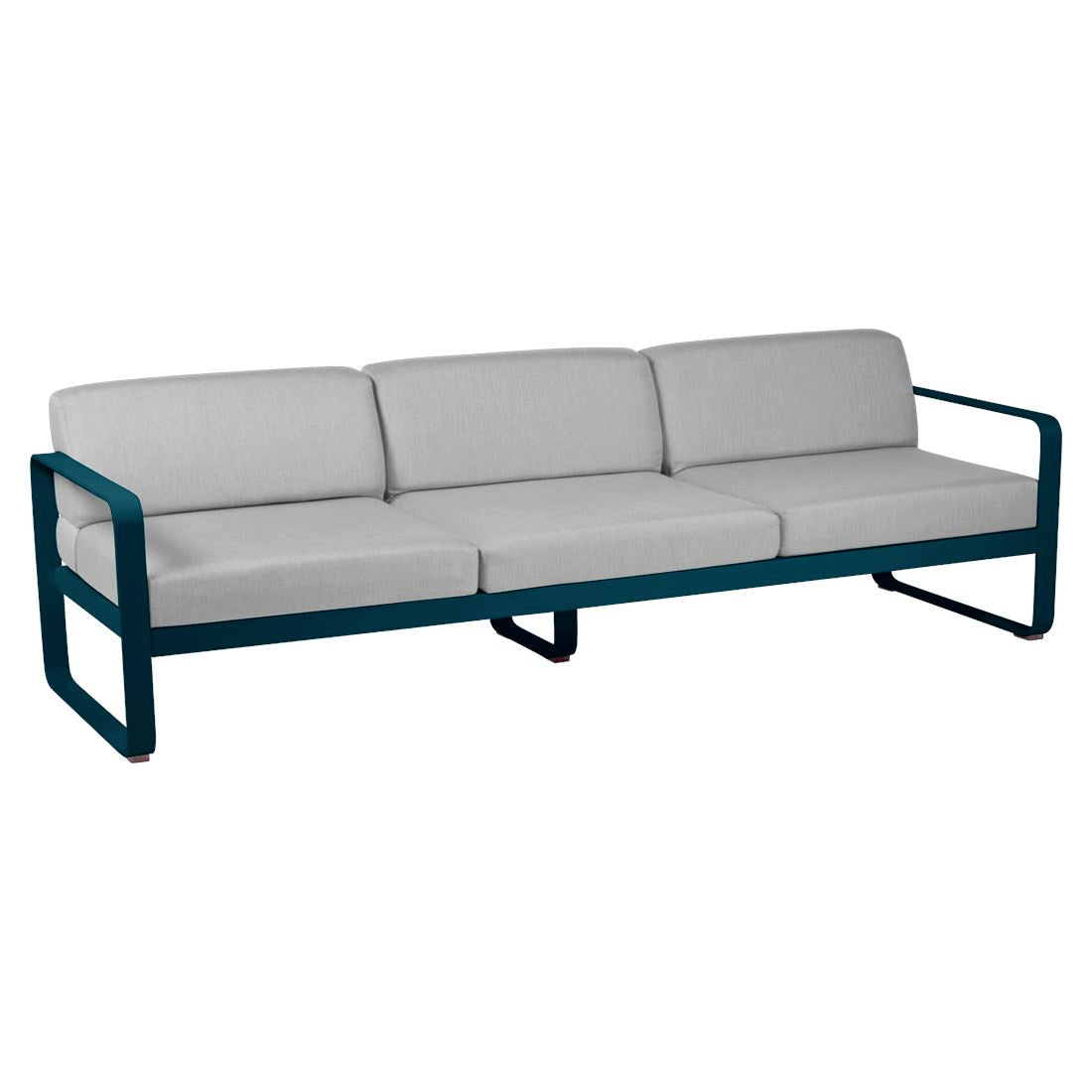 Fermob Bellevie Canapé 3 places Bleu acapulco 21 Gris flanelle 79