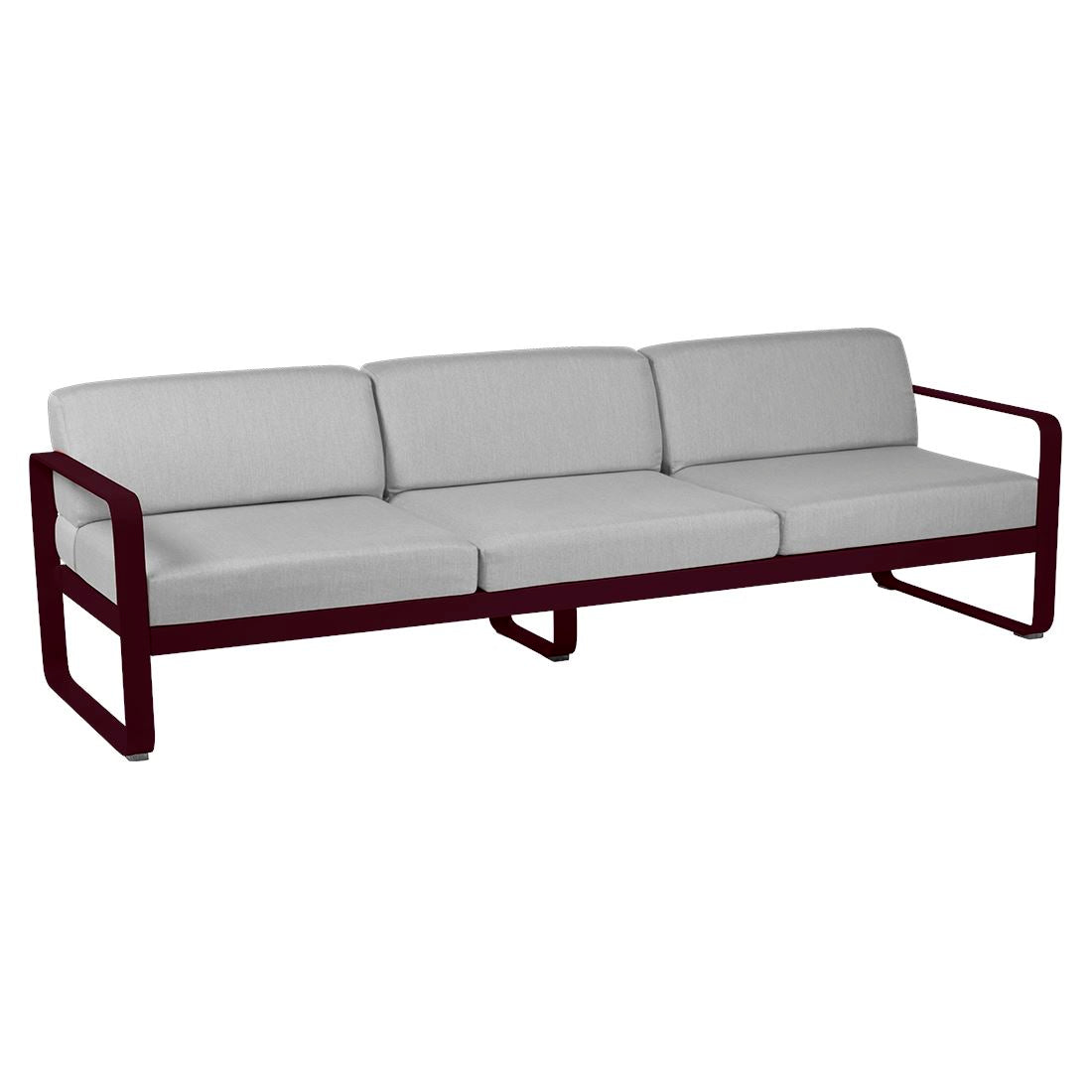 Fermob Bellevie Canapé 3 places Cerise noire B9 Gris flanelle 79