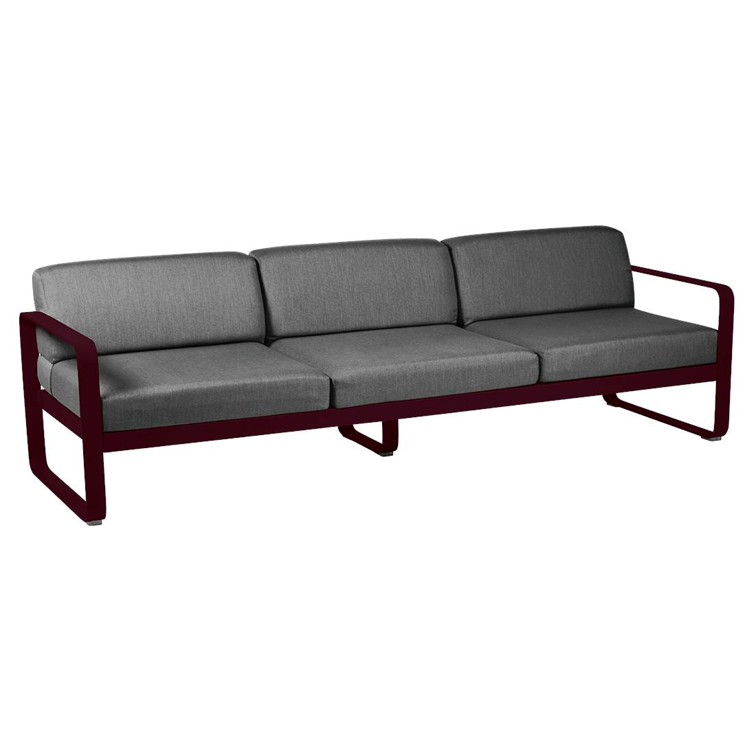 Fermob Bellevie Canapé 3 places Cerise noire B9 Gris graphite A3