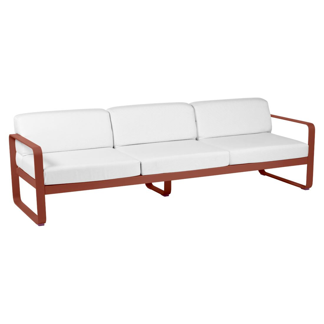 Fermob Bellevie Canapé 3 places Ocre rouge 20 Blanc grisé 81