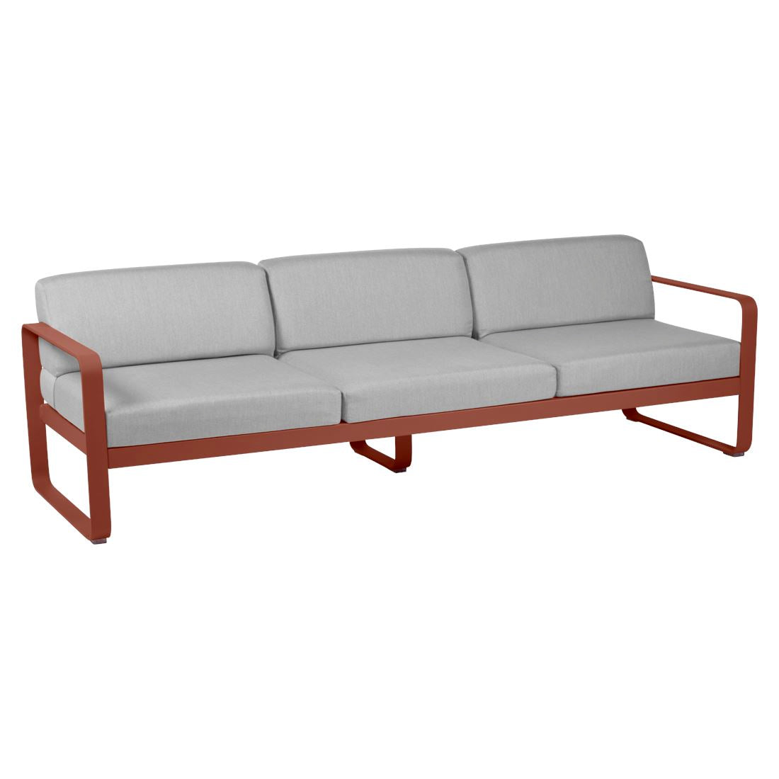Fermob Bellevie Canapé 3 places Ocre rouge 20 Gris flanelle 79