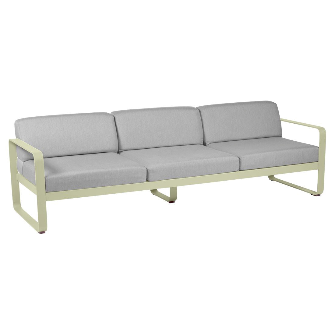 Fermob Bellevie Canapé 3 places Vert tilleul 65 Gris flanelle 79