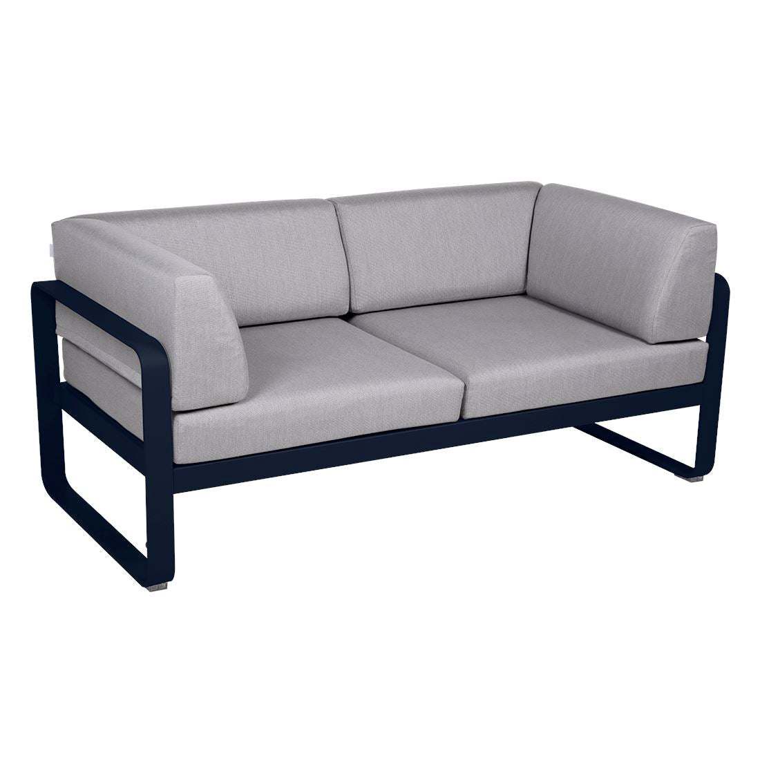 Fermob Bellevie Canapé Club 2 places Bleu abysse 92 Gris flanelle 79