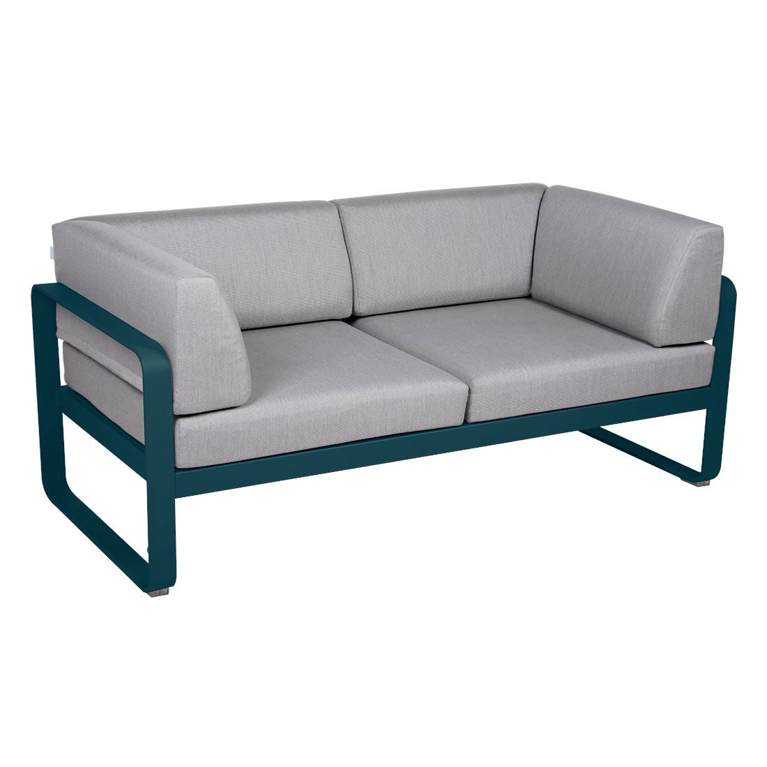Fermob Bellevie Canapé Club 2 places Bleu acapulco 21 Gris flanelle 79
