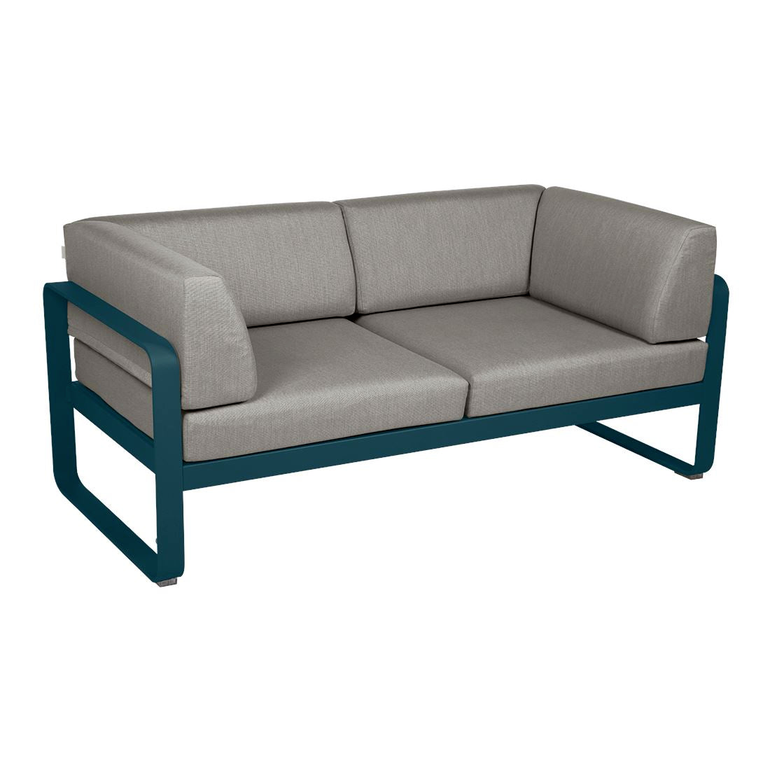 Fermob Bellevie Canapé Club 2 places Bleu acapulco 21 Taupe grisé B8