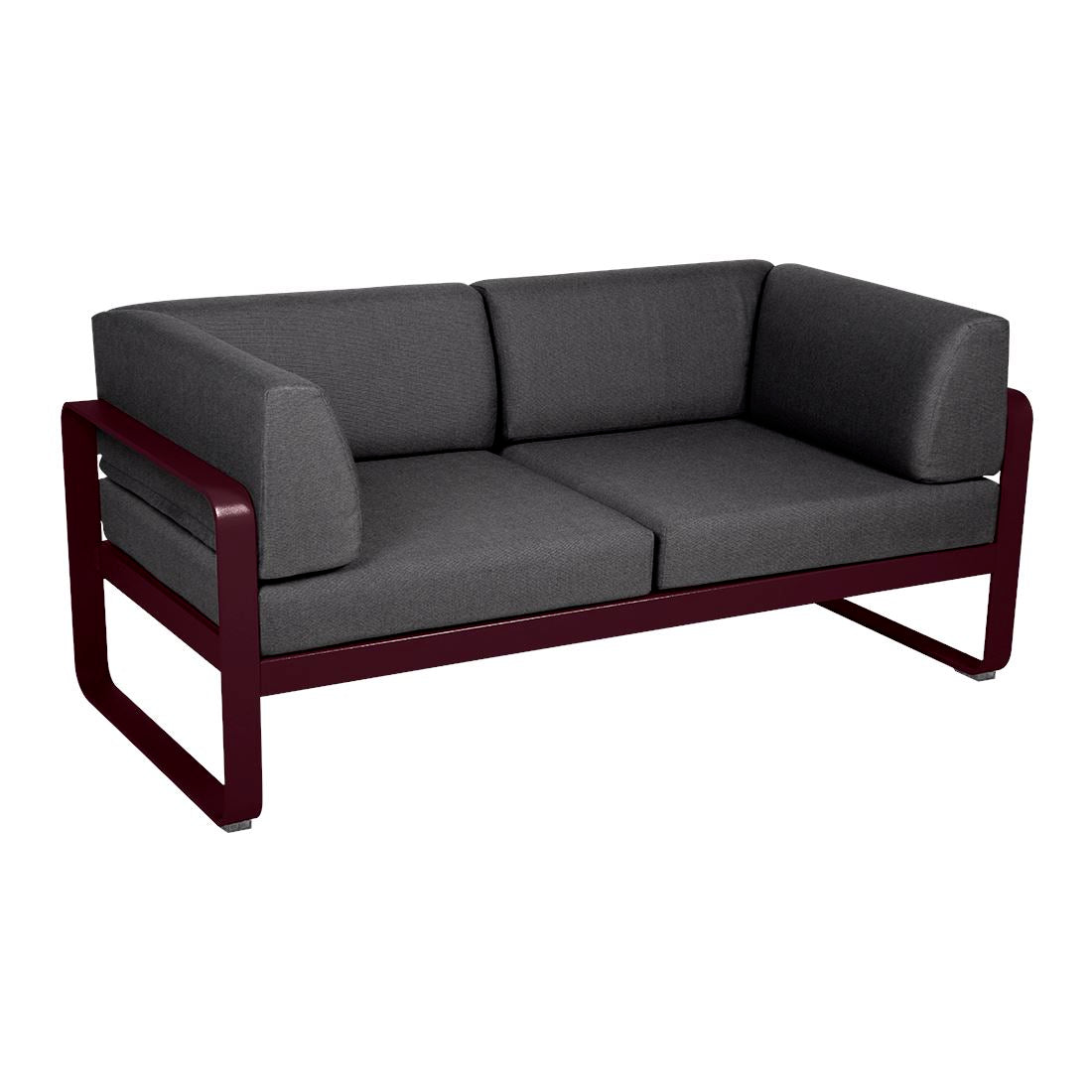 Fermob Bellevie Canapé Club 2 places Cerise noire B9 Gris graphite A3