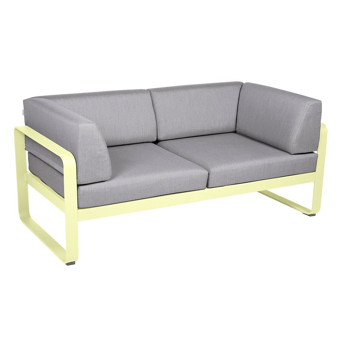 Fermob Bellevie Canapé Club 2 places Citron givré A6 Gris flanelle 79